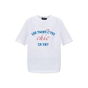 Dsquared2 슬로건 프린트 크루넥 티셔츠 S72GD0536D20020 100 TP944237855