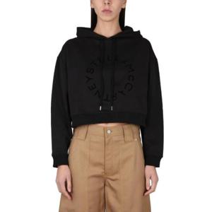 Stella McCartney 드로스트링 크롭 후드티 6J01623SPX58 1000 TP944692421