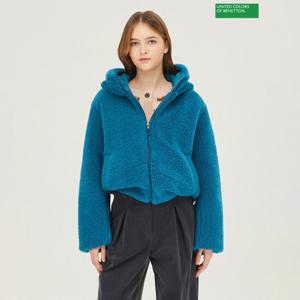 베네통 블랑 배색 후드 구스 패딩 BAPD58361_TQ