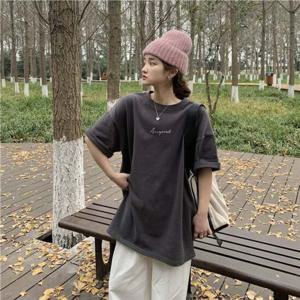 어거스트 레터링 반팔 티셔츠 BI-A200380 여성반팔 반팔티 크롭티 여성티셔츠 나시티