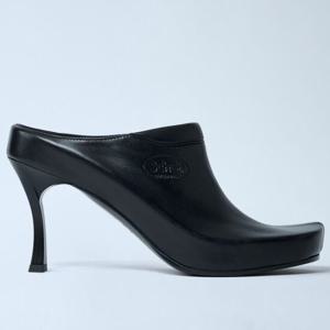25 SS 발렌시아가 X Scholl 데보시드 로고 백리스 펌프스 뮬 블랙 828335 WB2Q0 1000