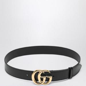 GUCCI Black leather belt with gold GG Marmont buckle 4068310YA0GRGUC-1000