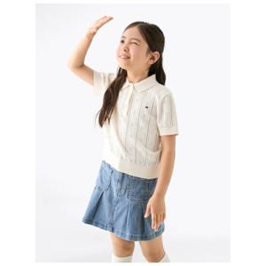 [타미힐피거칠드런2] 포인텔 반팔 폴로 스웨터 T42F6WWO370GT1 8세 16세