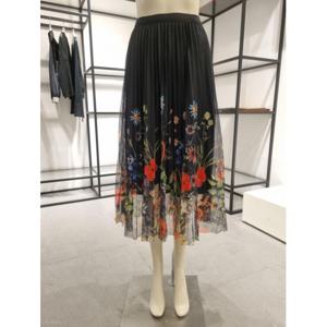 페이지플린  (F5BSK012) 밴딩 플라워 플리츠 쉬폰 스커트