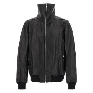 25 SS 릭오웬스 블릭사 드라쿠칼라 폴드웨이 터틀넥 레더 재킷 RR02E1710LOO TP440993358