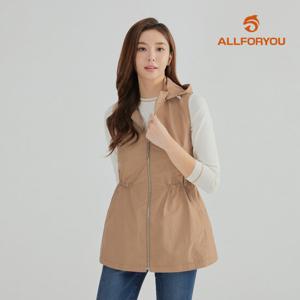 [올포유] [모델착장] 여성 후드 코튼 혼방 캐주얼 집업 베스트 ALVEL7411-509_G