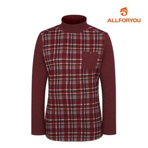 [올포유] 여성 체크 프린트 하프넥 티셔츠 ALTHL9241-415_G
