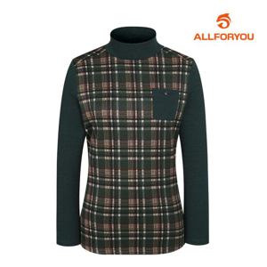[올포유] 여성 체크 프린트 하프넥 티셔츠 ALTHL9241-804_G