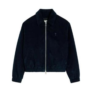 AMI Paris 하트 에이 로고 봄버 재킷 H24HJK037CO0089