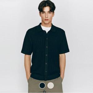 [지오다노]남성 레귤러핏 폴로넥 텍스쳐 여름 반팔 가디건 055536