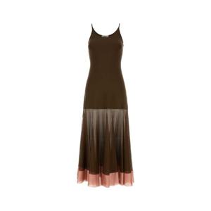 FENDI 초콜릿 비스코스 블렌드 드레스 FZDD39AUHR F1RXA