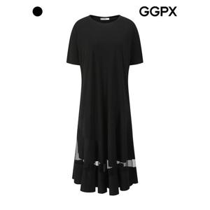 [GGPX]라운드넥 시스루 포인트 플레어 원피스 (GP7OP049F)