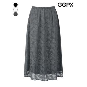 [GGPX]우먼 레이스 밴딩 플레어 스커트 (GP7SK008F)
