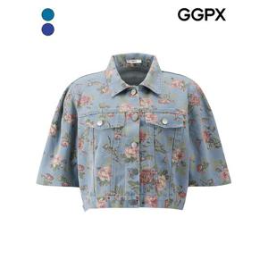 [GGPX]로즈 프린트 데님 크롭 자켓 (GP7JK002F)