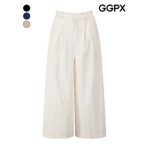 [GGPX]8부 린넨 백 밴딩 와이드 팬츠 (GP7PT024F)