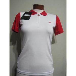 240443 J Lindeberg 여성용 Antonia 골프 폴로 셔츠 GWJT08828 화이트 레드 XS NWT