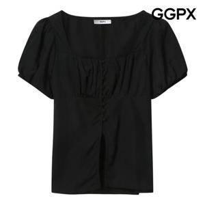GGPX  러블리 레이스 스퀘어넥 콩버튼 블라우스 (GP7SH046F)