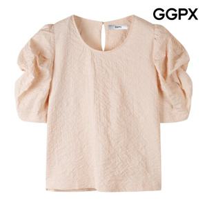 GGPX  볼륨 웨이브 소매 블라우스 (GP7SH056F)