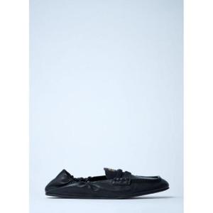 25 SS 미우미우 여성 로고 모티프 가죽 로퍼  miu0262106blk