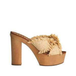 돌체앤가바나 130mm frayed detail sandals CZ0325AM441 TP720633963
