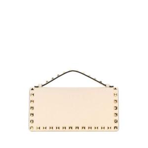 발렌티노 가라바니 여성 아이보리 Rockstud 가죽 동전 지갑 7W2P0AK2VSH I16