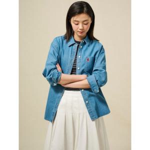 [빈폴레이디스] 인디고 데님 오버핏 셔츠 블루 (BF5264C03P)