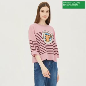 베네통 강아지 스트라이프 니트 BAKPA3341_PK