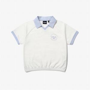 [37%OFF][휠라키즈] Girls 크롭 카라 티셔츠 (FK2TSG2301F_IVY)