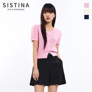[SISTINA] 인기 딥 라운드넥 크롭 가디건_ASKCDO21530