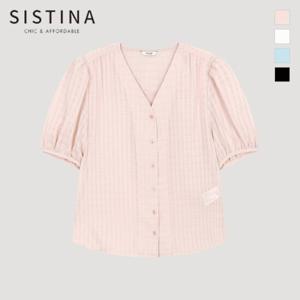 [SISTINA] 인기 퍼프 슬리브 브이넥 블라우스_AWWBLO21090