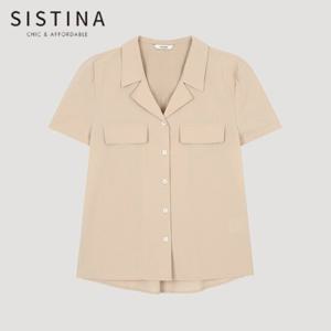 [SISTINA] 인기 코튼 오픈 칼라 셔츠_AWWSTO21130_PB