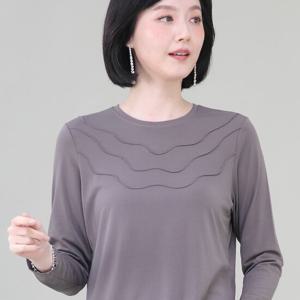 애비뉴투지 엄마옷 삼단 물결 기모 가을 겨울 티셔츠 A12340