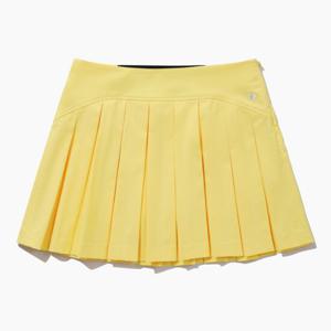 [30%OFF] 르꼬끄골프 여성 솔리드 오비밴드 플리츠 스커트 (GQ122LSK14)