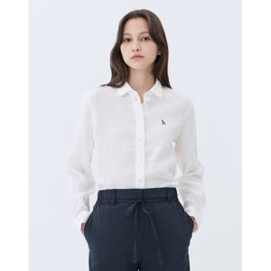 헤지스 여성 24SS 가격인하BEST린넨100%스테디셀러화이트 린넨 긴팔셔츠 WSSH4BS05WT