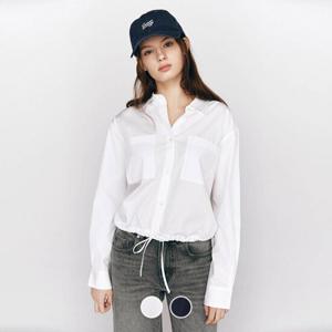 [지오다노/본사] 345504 여 드로우 스트링 크롭 셔츠