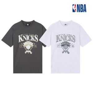 NBA 남녀공용 NYK 크랙 아트웍 오버핏 반팔 티셔츠 N252TS053P
