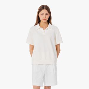 [시즌오프 30% 인하] 라코스테 공식 여성 부클 오픈카라 폴로 PF650E-55G XFJ
