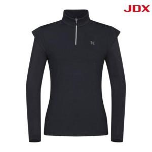 JDX 세이브존07 여성 셔링소매 티셔츠 X1TLW6402BK