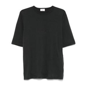 생로랑 블랙 크루넥 반팔 티셔츠 818535 YBHD21025