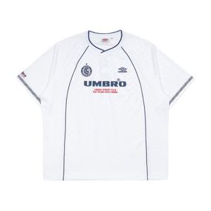 엄브로 HBL BLOKE OG 스트라이프 자카드 라운드 반팔 저지 UQ221CRJ51WHT