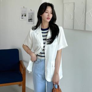 [모리스커밍홈] 린넨 박스핏 썸머자켓_M2505JK610B