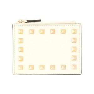 발렌티노 가라바니 여성 아이보리 ROCKSTUD 카드 지갑 6W2P0AI8VSH_I16