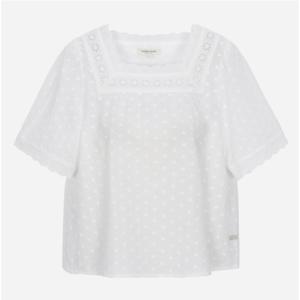 [써스데이아일랜드]레이스 스퀘어넥 블라우스(T254MBL347W)