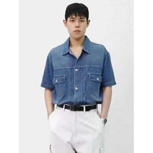 [빌리버스] 남성 데님 셔츠 더블포켓 캐주얼 워싱 청남방 BXR052