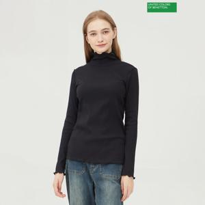 베네통 골지 터틀 티셔츠 BATS96361_BK