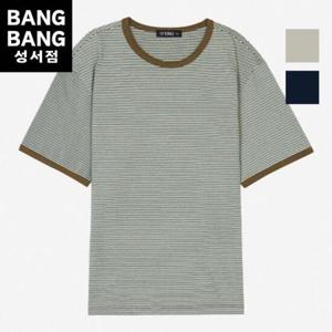 뱅뱅 HC04 여름남성 라운드 면100 줄무늬 반팔티 CTL322