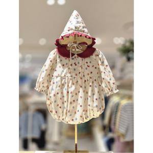 블루독베이비 10 25FW가을신상 (BE) 어텀 플라워 바디수트 (45A1360403)