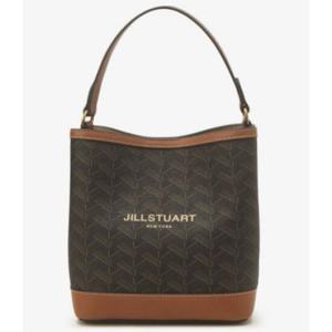 [JILLSTUART ACC][24SS]브라운 로젤라 칠링 패턴 가죽 콤비 버킷백M JABA5E355W2