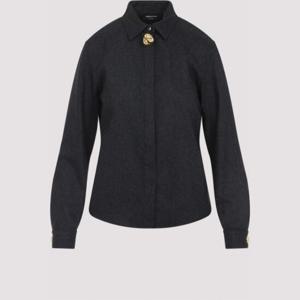 파비아나필리피 블랙 롱 슬리브 버진 울 셔츠 CAD225F312 8070