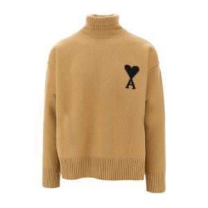 아미 카멜 터틀넥 리브 스웨터 UKS839 018 288